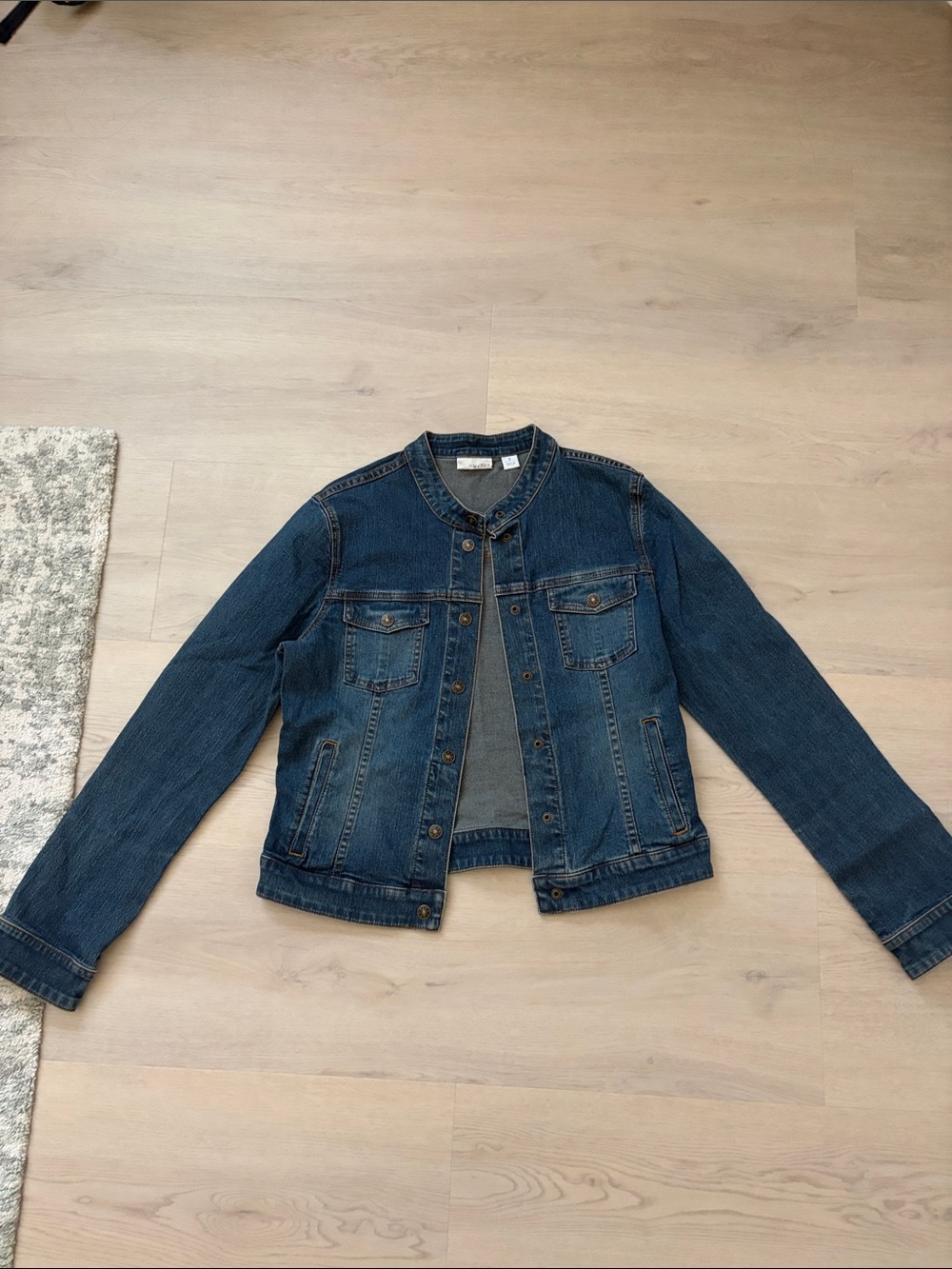 Halogen Classic Dark Blue Denim Jacket Y2K
